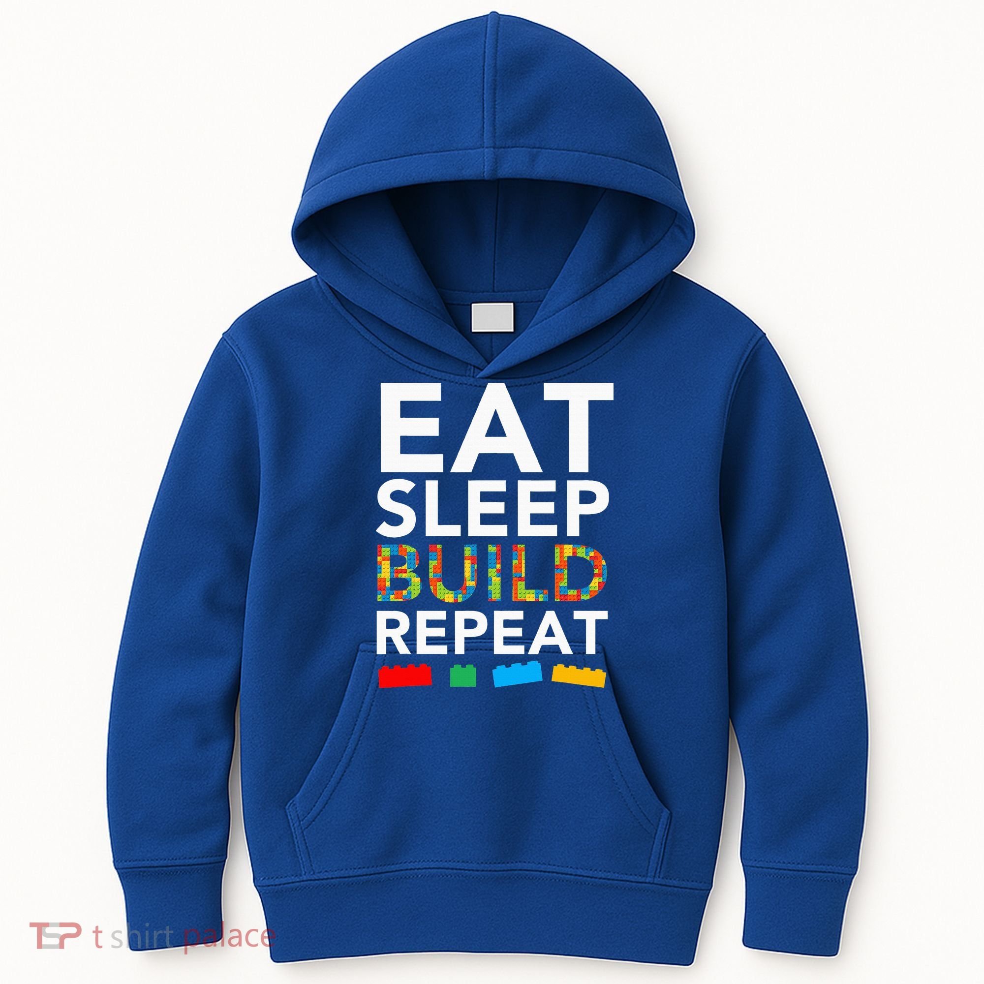 Sleep Eat Build Repeat Building Blocks Kids Hoodie