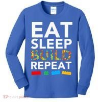 Sleep Eat Build Repeat Building Blocks Kids Long Sleeve Shirt thumb 0