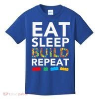 Sleep Eat Build Repeat Building Blocks Kids T-Shirt thumb 0