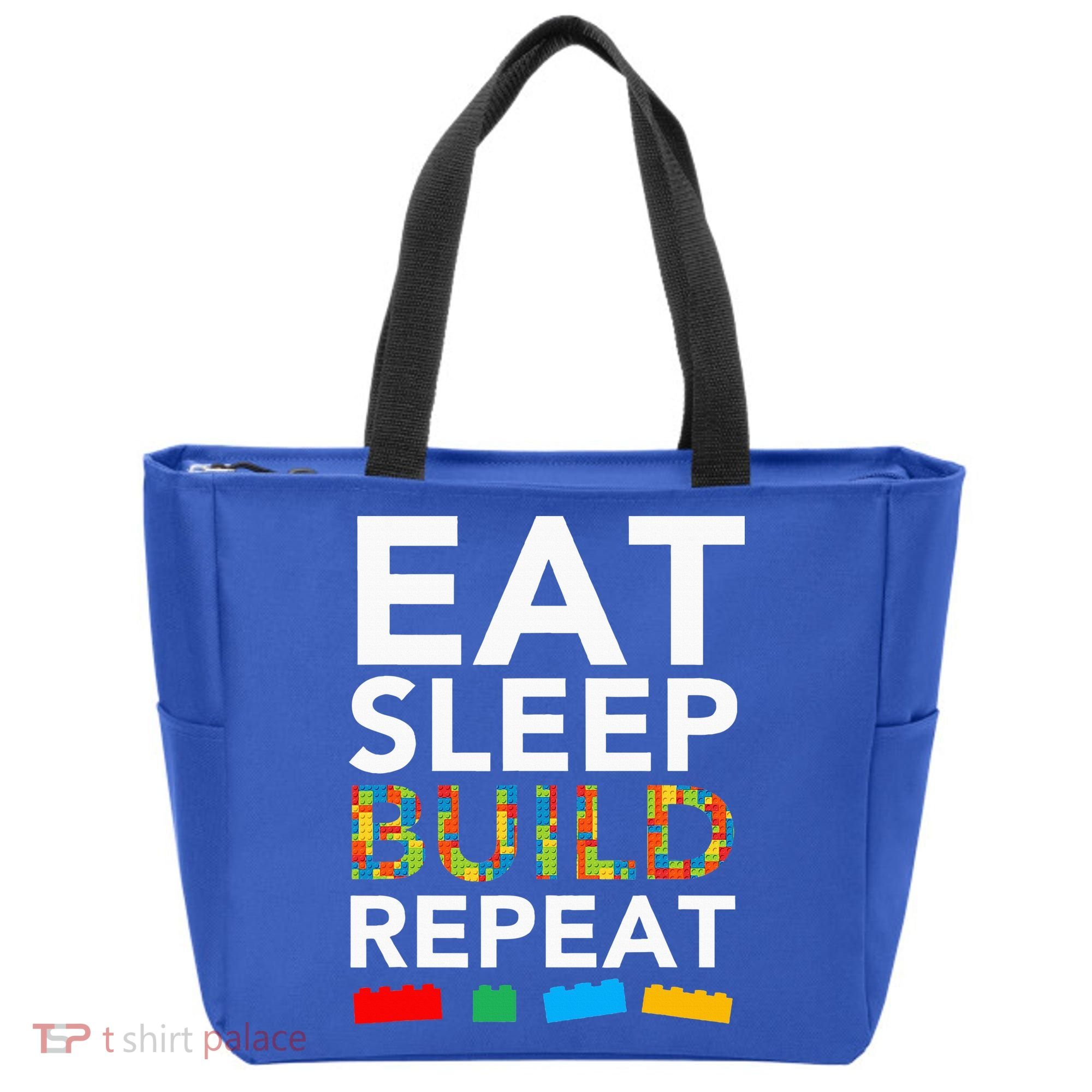 Sleep Eat Build Repeat Building Blocks Tote Bag