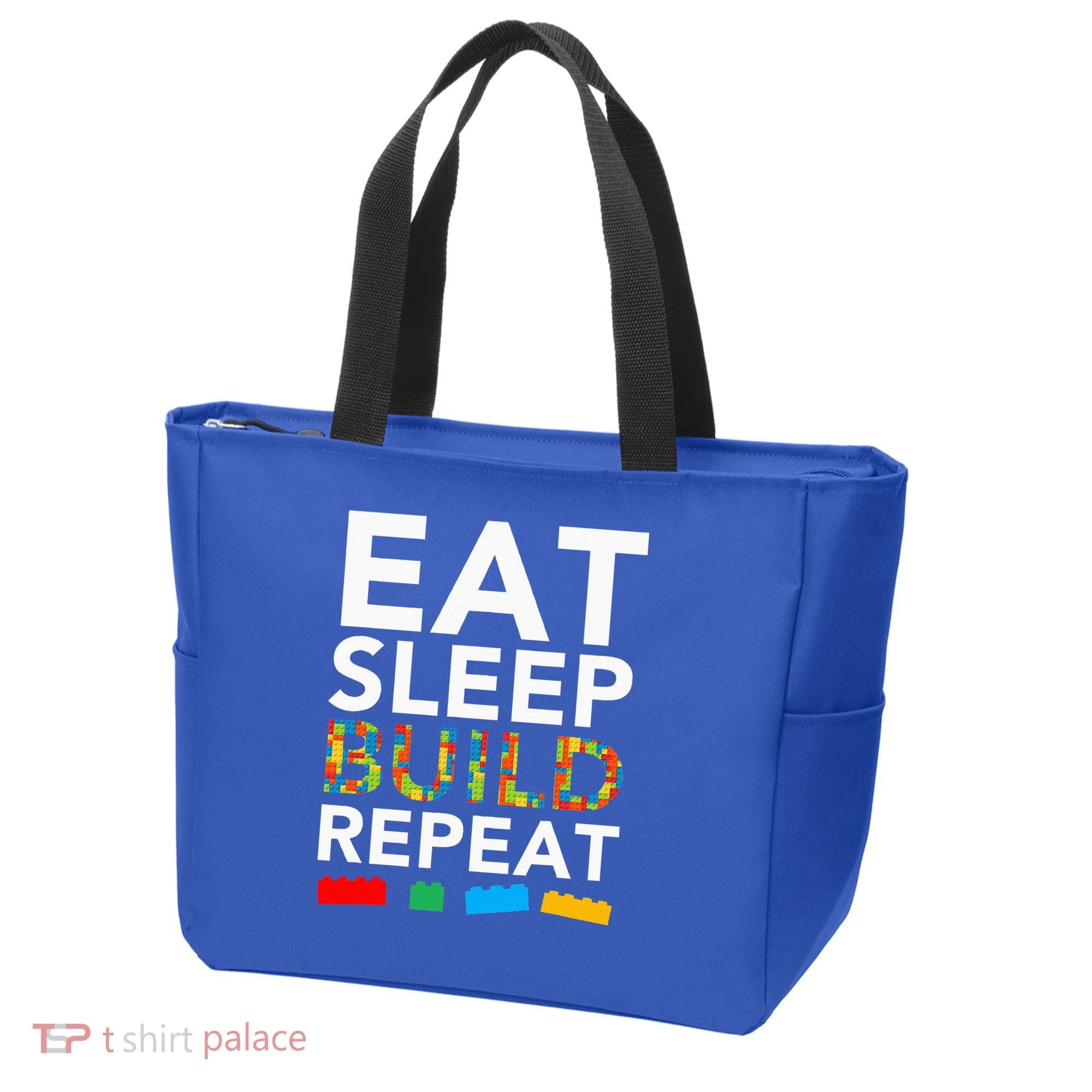 Sleep Eat Build Repeat Building Blocks Tote Bag