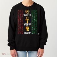 Scary Egyptian Black Egypt Hyerogliphs Ankh Eye Of Horus Women's Sweatshirt thumb 0
