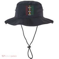 Scary Egyptian Black Egypt Hyerogliphs Ankh Eye Of Horus Bucket Hat thumb 0