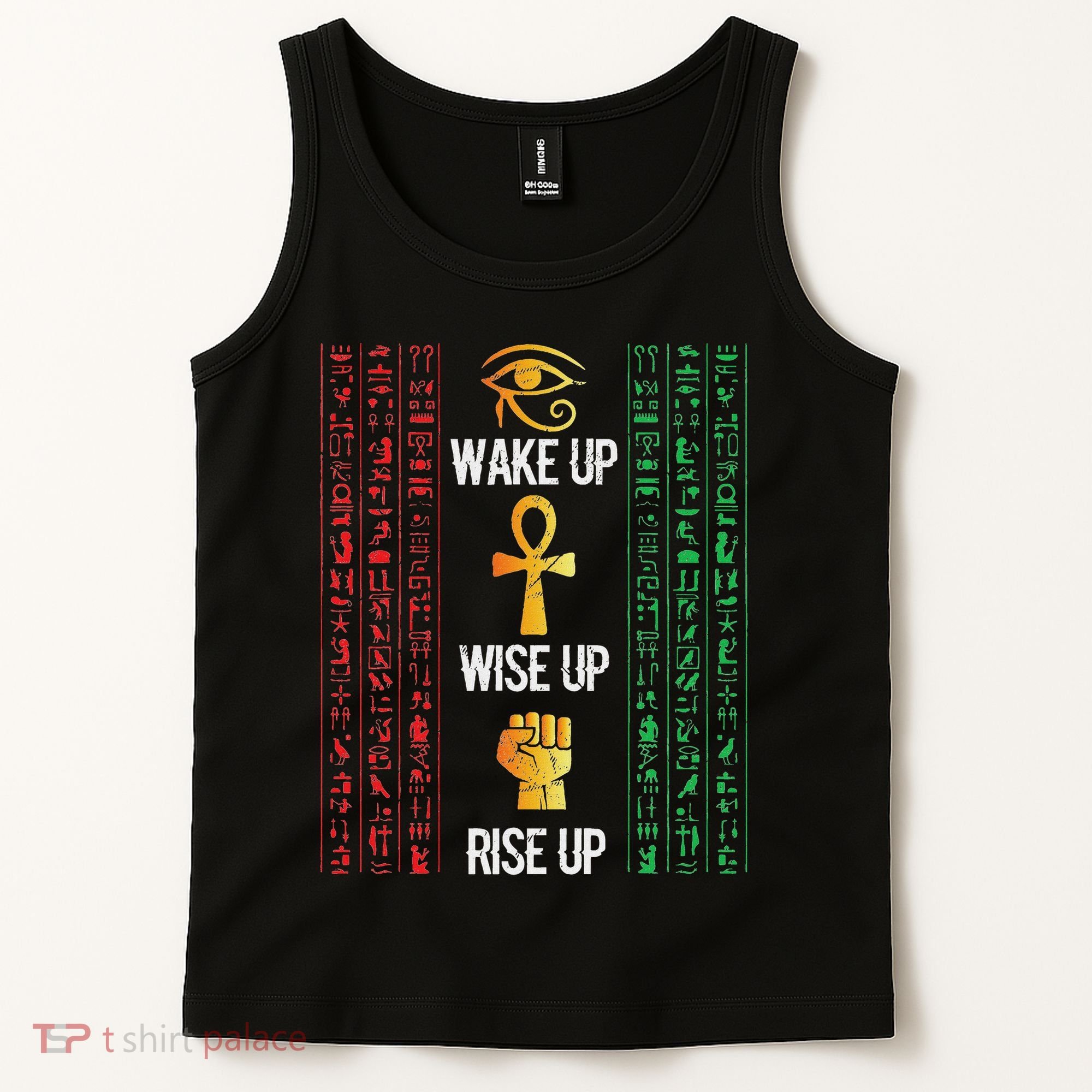 Scary Egyptian Black Egypt Hyerogliphs Ankh Eye Of Horus Tank Top