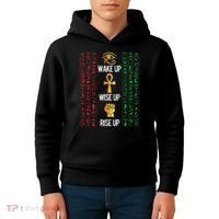 Scary Egyptian Black Egypt Hyerogliphs Ankh Eye Of Horus Kids Hoodie thumb 4