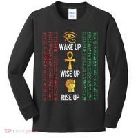 Scary Egyptian Black Egypt Hyerogliphs Ankh Eye Of Horus Kids Long Sleeve Shirt thumb 0