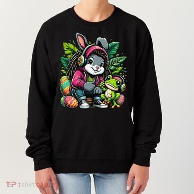 Stoned Easter Bunny With Joint 420 Marijuana Easter 420 Women's Sweatshirt
