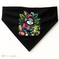 Stoned Easter Bunny With Joint 420 Marijuana Easter 420 USA-Made Doggie Bandana thumb 0