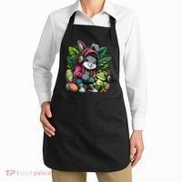 Stoned Easter Bunny With Joint 420 Marijuana Easter 420 Apron thumb 2