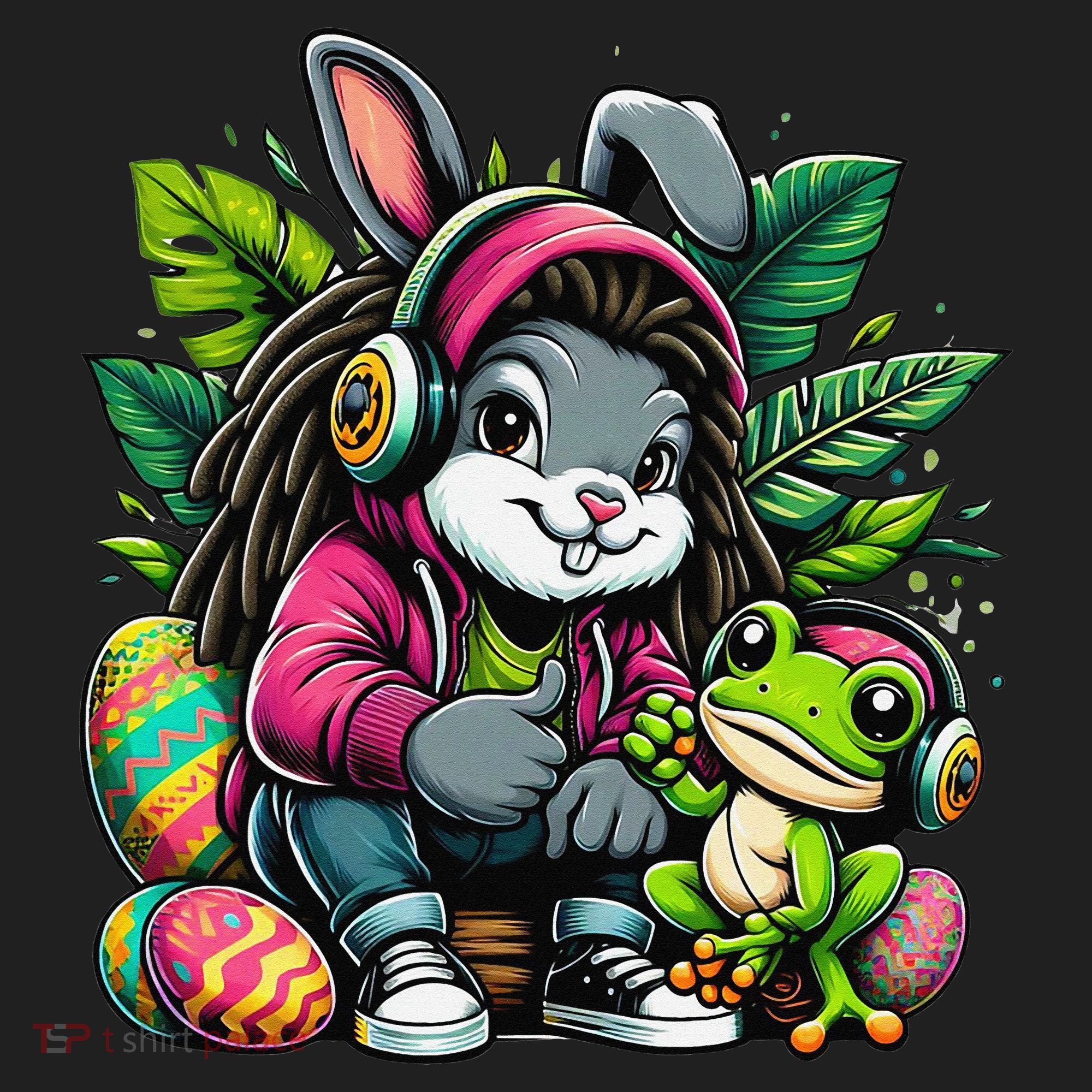 Stoned Easter Bunny With Joint 420 Marijuana Easter 420 Beanie