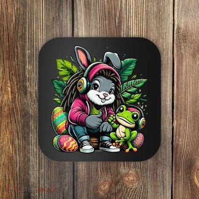 Stoned Easter Bunny With Joint 420 Marijuana Easter 420 Coaster