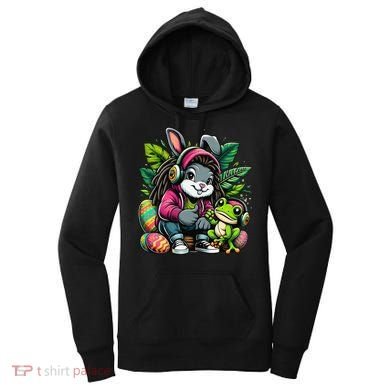 Stoned Easter Bunny With Joint 420 Marijuana Easter 420 Women's Hoodie