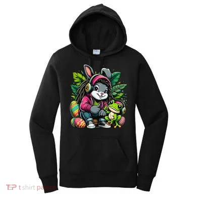 Stoned Easter Bunny With Joint 420 Marijuana Easter 420 Women's Hoodie