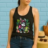 Stoned Easter Bunny With Joint 420 Marijuana Easter 420 Women's Tank Top thumb 2