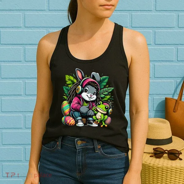 Stoned Easter Bunny With Joint 420 Marijuana Easter 420 Women's Tank Top