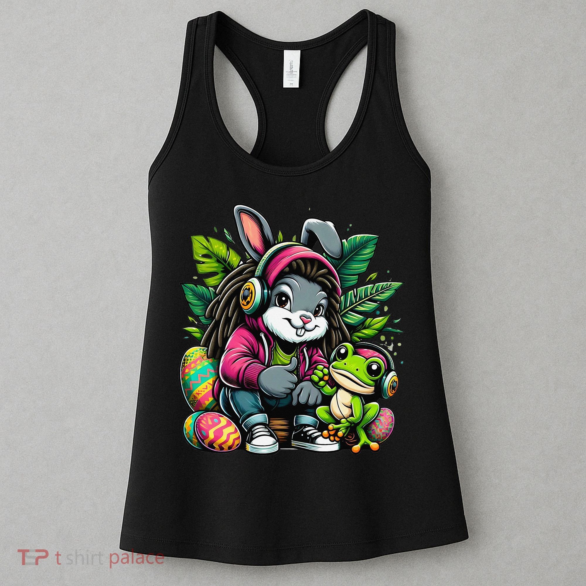Stoned Easter Bunny With Joint 420 Marijuana Easter 420 Women's Tank Top