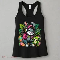 Stoned Easter Bunny With Joint 420 Marijuana Easter 420 Women's Tank Top thumb 3