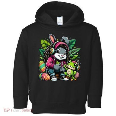 Stoned Easter Bunny With Joint 420 Marijuana Easter 420 Toddler Hoodie