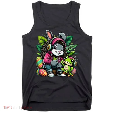 Stoned Easter Bunny With Joint 420 Marijuana Easter 420 Tank Top
