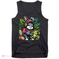 Stoned Easter Bunny With Joint 420 Marijuana Easter 420 Tank Top thumb 0