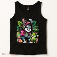 Stoned Easter Bunny With Joint 420 Marijuana Easter 420 Tank Top thumb 2