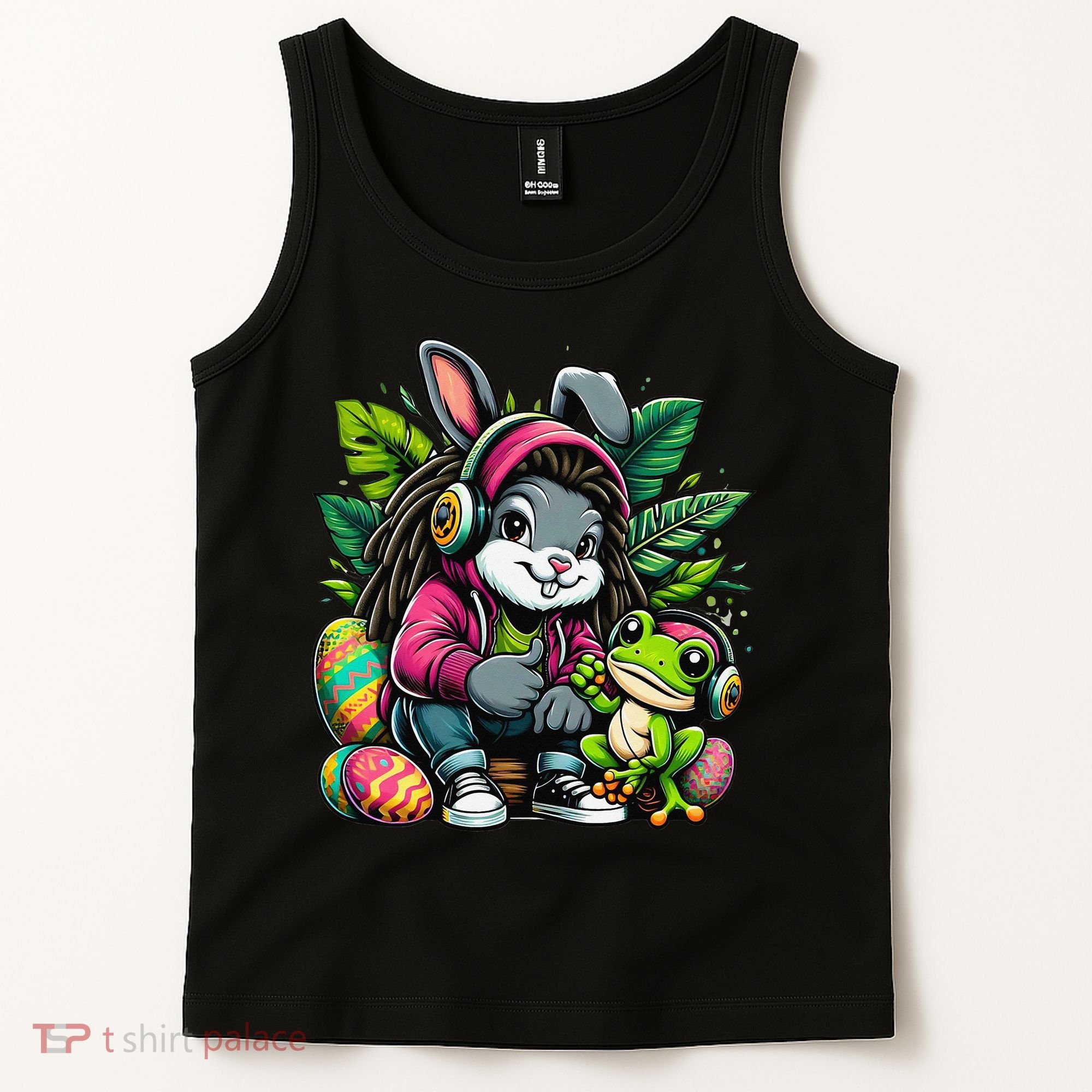 Stoned Easter Bunny With Joint 420 Marijuana Easter 420 Tank Top