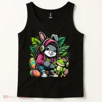 Stoned Easter Bunny With Joint 420 Marijuana Easter 420 Tank Top thumb 2