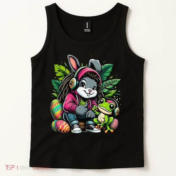 Stoned Easter Bunny With Joint 420 Marijuana Easter 420 Tank Top