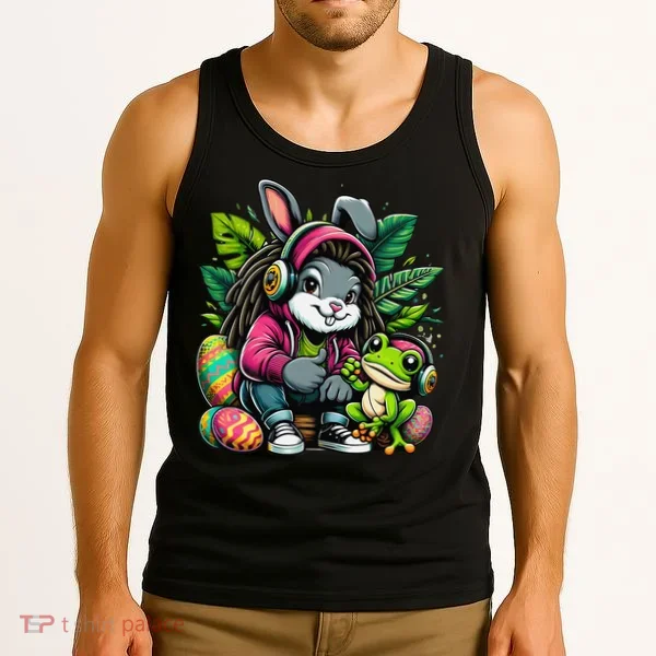 Stoned Easter Bunny With Joint 420 Marijuana Easter 420 Tank Top