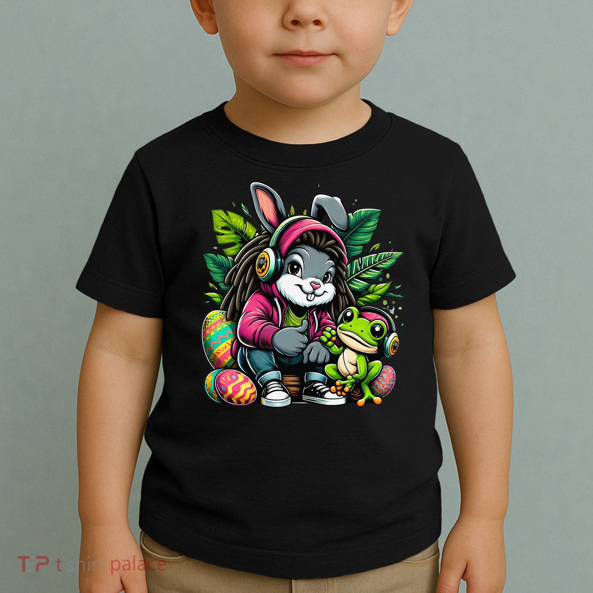 Stoned Easter Bunny With Joint 420 Marijuana Easter 420 Toddler T-Shirt