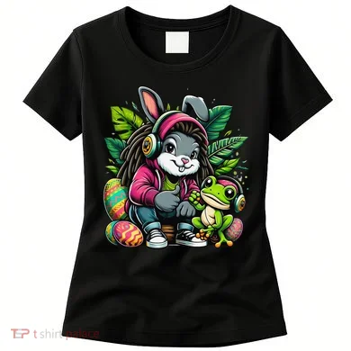 Stoned Easter Bunny With Joint 420 Marijuana Easter 420 Women's T-Shirt