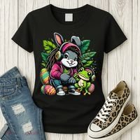 Stoned Easter Bunny With Joint 420 Marijuana Easter 420 Women's T-Shirt thumb 3