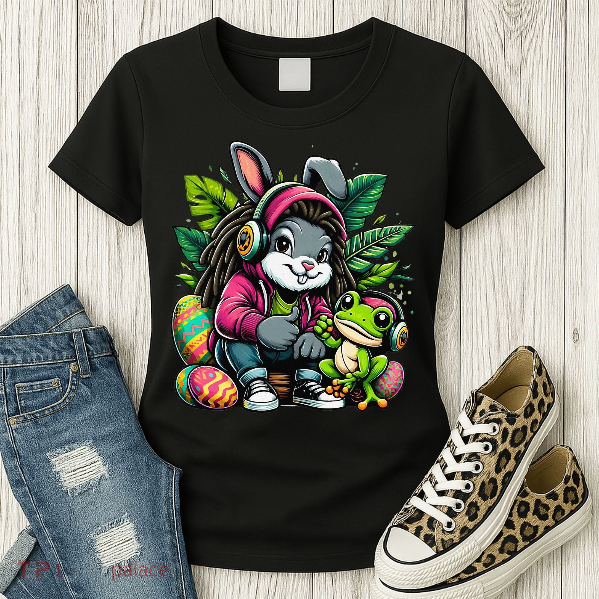 Stoned Easter Bunny With Joint 420 Marijuana Easter 420 Women's T-Shirt