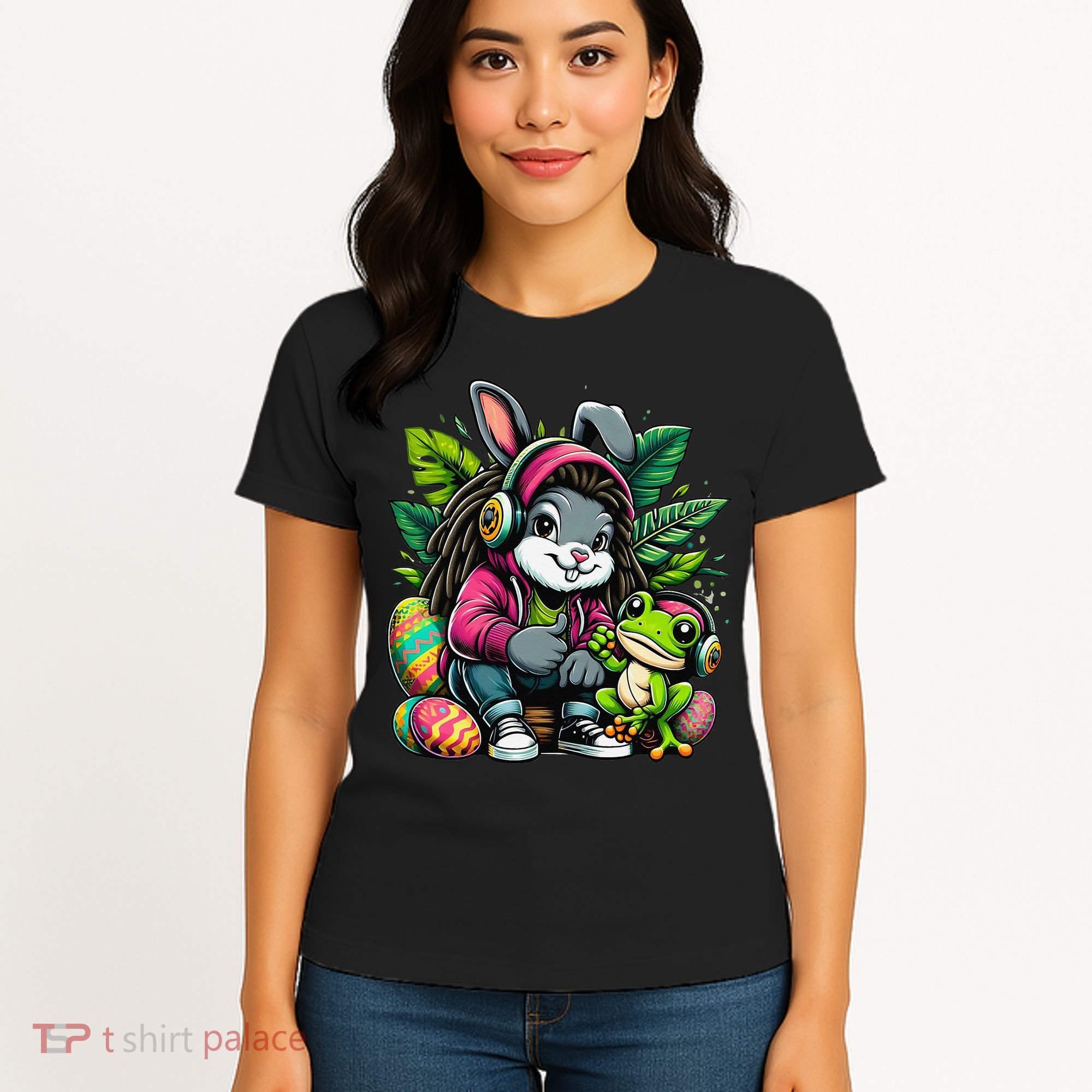 Stoned Easter Bunny With Joint 420 Marijuana Easter 420 Women's T-Shirt