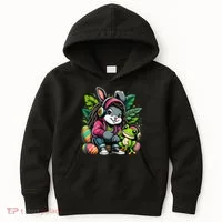 Stoned Easter Bunny With Joint 420 Marijuana Easter 420 Kids Hoodie thumb 0