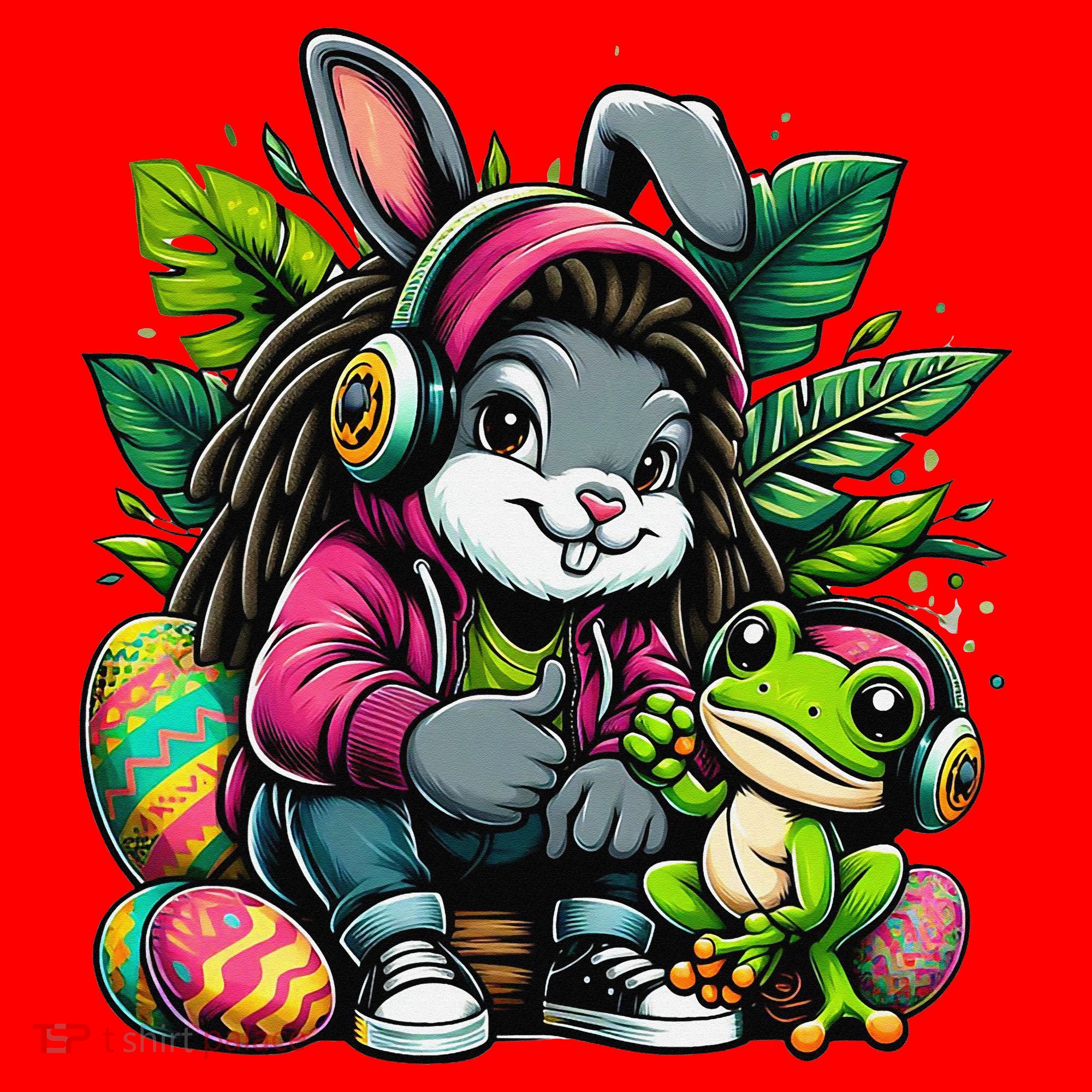Stoned Easter Bunny With Joint 420 Marijuana Easter 420 Santa Hat