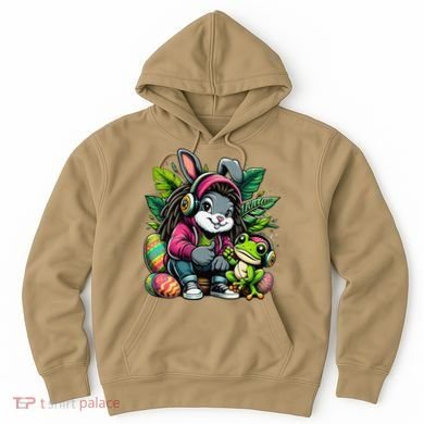 Stoned Easter Bunny With Joint 420 Marijuana Easter 420 Hoodie