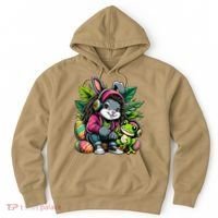 Stoned Easter Bunny With Joint 420 Marijuana Easter 420 Hoodie thumb 0