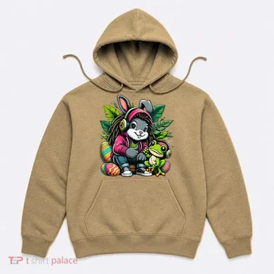 Stoned Easter Bunny With Joint 420 Marijuana Easter 420 Hoodie