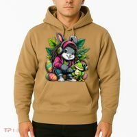Stoned Easter Bunny With Joint 420 Marijuana Easter 420 Hoodie thumb 2