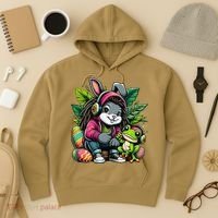 Stoned Easter Bunny With Joint 420 Marijuana Easter 420 Hoodie thumb 3