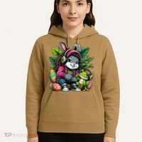 Stoned Easter Bunny With Joint 420 Marijuana Easter 420 Hoodie thumb 5