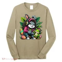 Stoned Easter Bunny With Joint 420 Marijuana Easter 420 Long Sleeve Shirt thumb 0