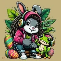 Stoned Easter Bunny With Joint 420 Marijuana Easter 420 Long Sleeve Shirt thumb 2