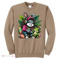 Stoned Easter Bunny With Joint 420 Marijuana Easter 420 Sweatshirt thumb 0