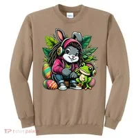 Stoned Easter Bunny With Joint 420 Marijuana Easter 420 Sweatshirt thumb 0
