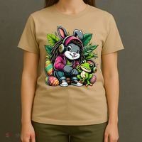Stoned Easter Bunny With Joint 420 Marijuana Easter 420 T-Shirt thumb 4