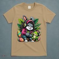 Stoned Easter Bunny With Joint 420 Marijuana Easter 420 T-Shirt thumb 5