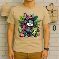 Stoned Easter Bunny With Joint 420 Marijuana Easter 420 T-Shirt thumb 6