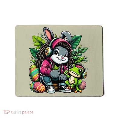 Stoned Easter Bunny With Joint 420 Marijuana Easter 420 Mousepad